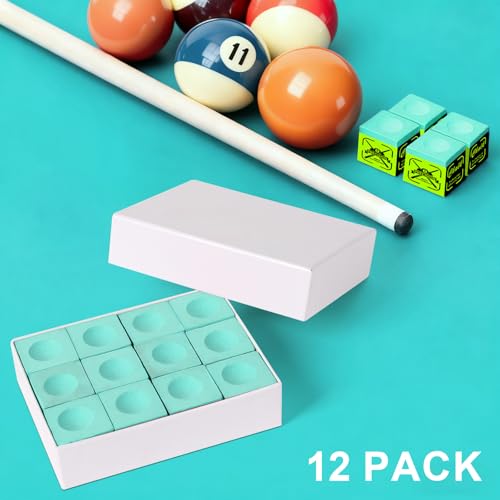 Teal 36 Pack Nano Pool Cue Chalk for Professional Billiard Control