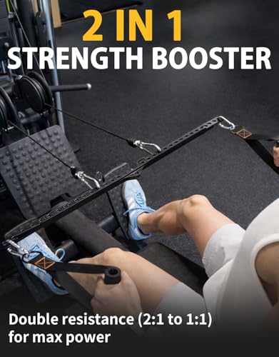 Heavy-Duty 2:1 Cable Adapter LAT Pull Down Bar 35in with Carabiner & 360° Connector
