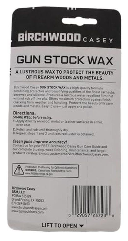 Birchwood Casey Easy-to-Use Gun Stock Wax for Gun Protection, Maintenance and Cleaning, 3 OZ Bottle