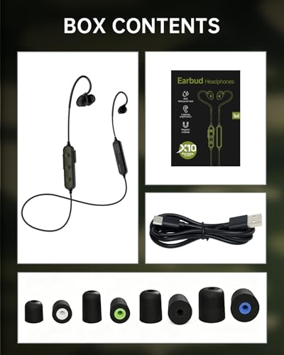 Syndesmos Bluetooth Shooting Ear Protection Earbuds - Black-Green
