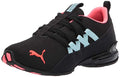 Women's PUMA Riaze Prowl Palm Mesh Shoes - Black, Pink, Aquamarine, Size 9