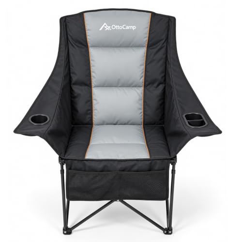 OttoCamp 1 Pack Oversized Padded Camping Chairs for Adults - Foldable & Water-Resistant