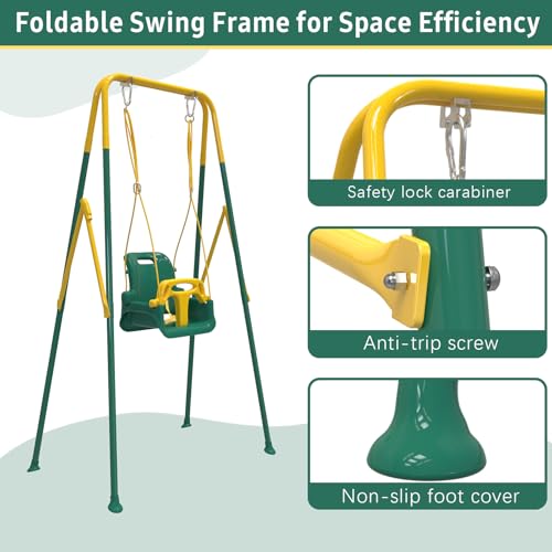 Yozoia Green Multifunctional Toddler Swing - Foldable Indoor & Outdoor Baby Swing