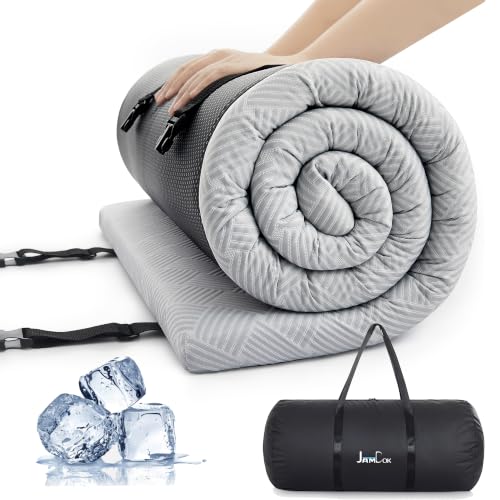 Jamdok Cooling Foam Camping Mattress Waterproof Light Gray 75x30x2"
