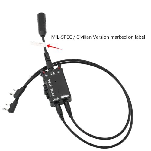 HEARFALCOM Tactical Headset Adapter for MPU5 Dual PTT with Black Finish