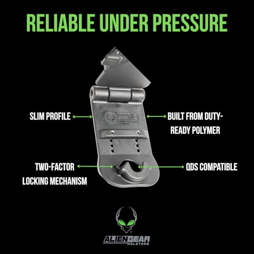 Locking Belt Slide Holster Attachment for 1.5-2.25 Inch Belts - QDS Compatible - Professional Security Gear