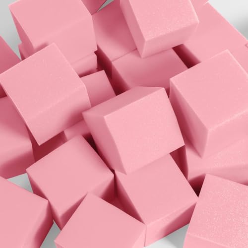 Gymnastics Foam Pit Cubes 24 Pack - Pink 5 Inch Foam Blocks for Trampolines & Sports