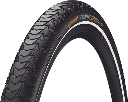 Continental Contact Plus 700x35c Bicycle Tire - Clincher, Black/Reflex, SafetyPlus Breaker