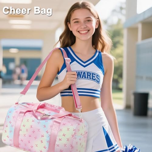Kids Dance Bag with Shoe & Wet Compartments - Pink Bow Variation