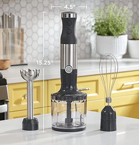 Immersion Blender with Accessories - Handheld 2-Speed Stick Blender for Smoothies & Baby Food - Includes Whisk & Blending Jar - 500W