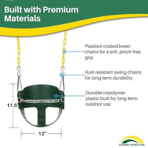 Toddler Swing Seat Half Bucket Outdoor Playground Swing Green