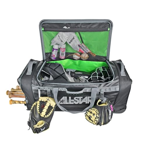 All-Star S7 Elite Catcher's Roller Bag with Heavy-Duty Wheels, 36 Inch