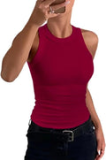 CHICME Women's Casual Ribbed Racerback Tank Top - Summer Fitted Shirt in Multiple Colors