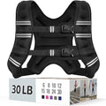 Weighted Vest for Men Women - 30 lb Black Adjustable Fitness Equipment