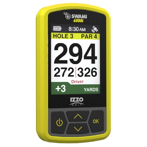 Izzo Swami 6000 Handheld Golf GPS Water-Resistant Color Display, 38,000 Course Maps, Model Varies, 3.75 x 2 x 1 inches