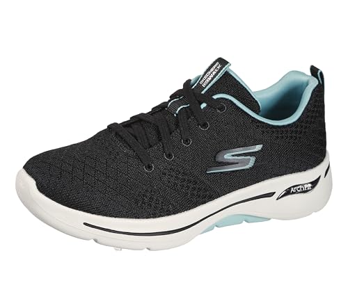 Skechers Women's Go Walk Arch Fit Unify Sneakers - 10 Wide Black/Aqua