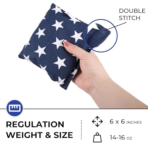 Sport Beats Cornhole Board Set - MDF Wooden Tailgate or Regulation Size with 8 Bean Bags - American Flag 4' x 2' Variation