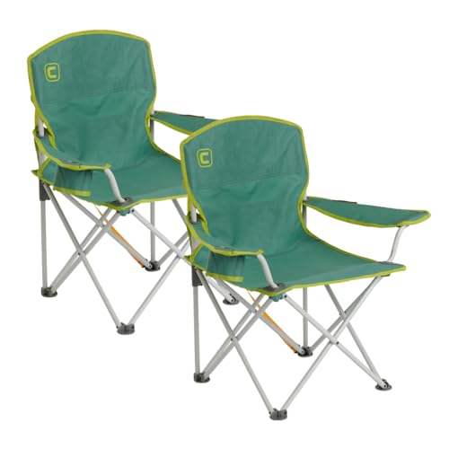 Teal Meadow 2 Pack Folding Camping Chair with Cupholder - Durable Indoor & Outdoor Seat
