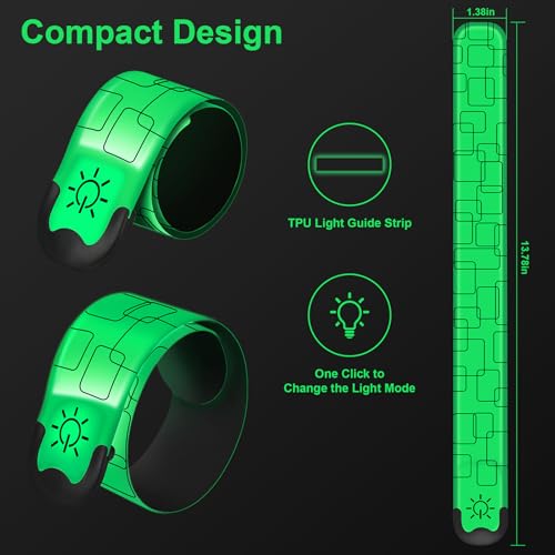 Rechargeable LED Armband for Night Running & Walking - Green, 2 Pack