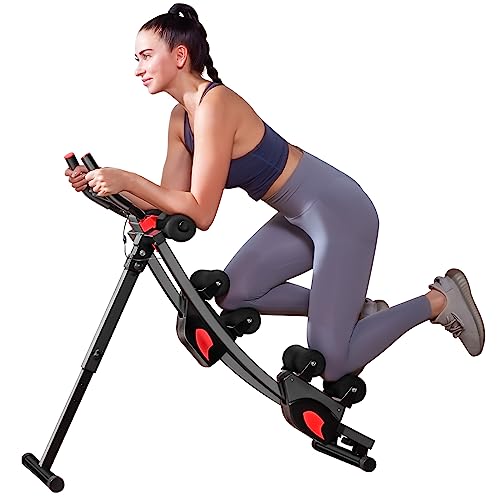 BODY RHYTHM Foldable Dual-Track Ab Workout Machine Black for Home Gym