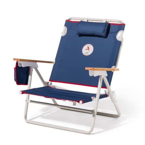 Lightweight Portable Beach Chair Backpack Recliner with Cooler Pocket