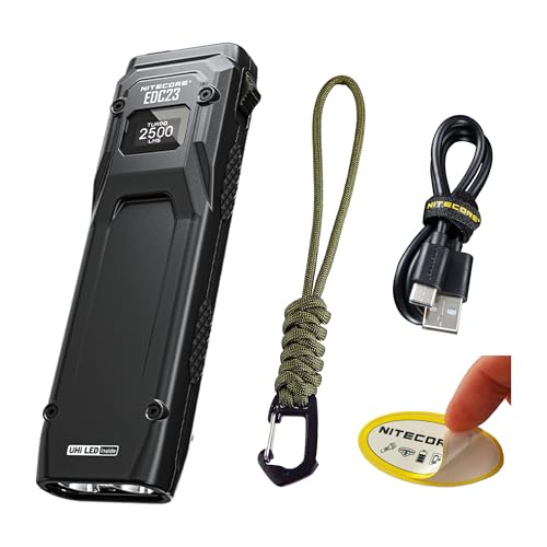 Nitecore EDC23 2500 Lumen Flat Rechargeable LED Flashlight with OLED Display