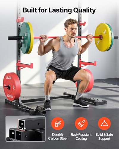 VEVOR Power Cage Squat Rack 980LBS Capacity Home Gym Multi-Function Strength Training Equipment