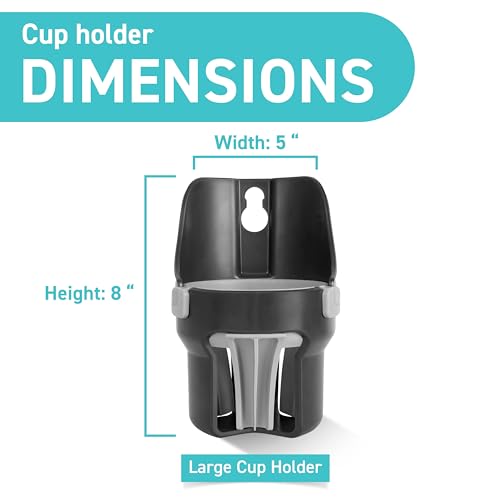 Golf Push Cart Cup Holder - Universal Large Bottle & Cup Accessory