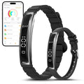 RIFESI Smart Fitness Bracelet for Women & Men, Sleep & Heart Rate Tracker, Black & Silver