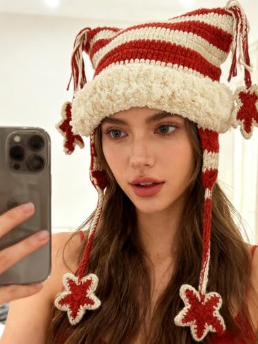 Women’s Crochet Beanie Hat with Cat Ears - Y2K Knit Accessories