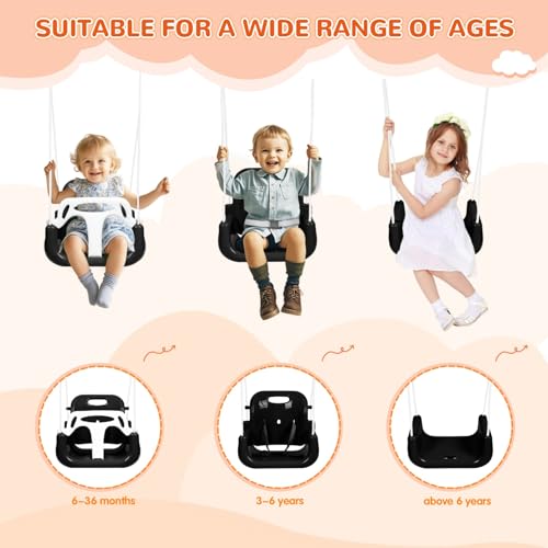 Bighaki808 White 3-in-1 Toddler Swing Set Indoor & Outdoor Heavy Duty