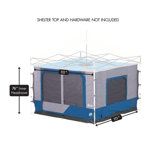 E-Z UP Camping Cube 6.4 - Royal Blue Cabin Tent Conversion for 10' Canopies