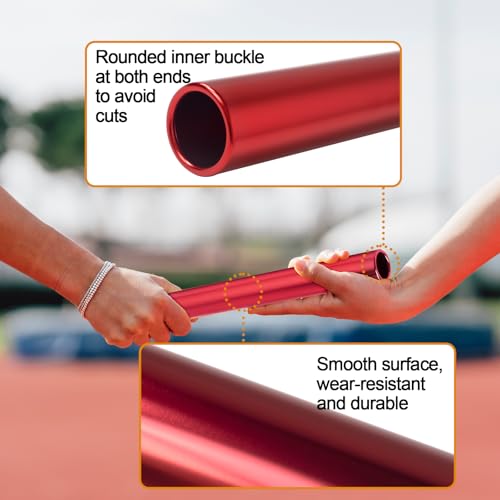 4Pcs Aluminum Relay Batons Set - Lightweight Track & Field Batons in Red Blue Gold Silver (Variation: 4 Colors Assorted)
