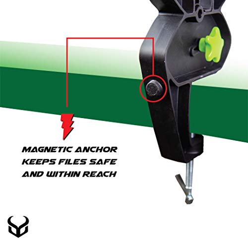 Ski and Snowboard Tuning Vise with Adjustable Clamps and Magnetic Tool Holder