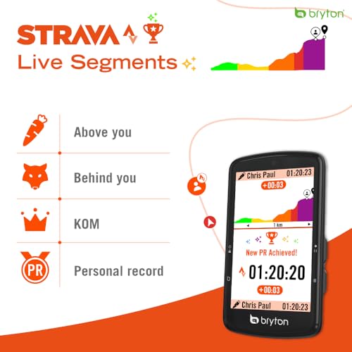 Bryton Rider S810E Cycling GPS Computer 3.5-Inch Touchscreen, 50H Battery, Offline Maps