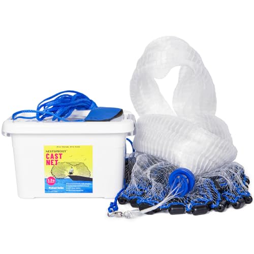 8ft Radius Fishing Cast Net - Eco-Friendly Lead Weights, ProCast Series
