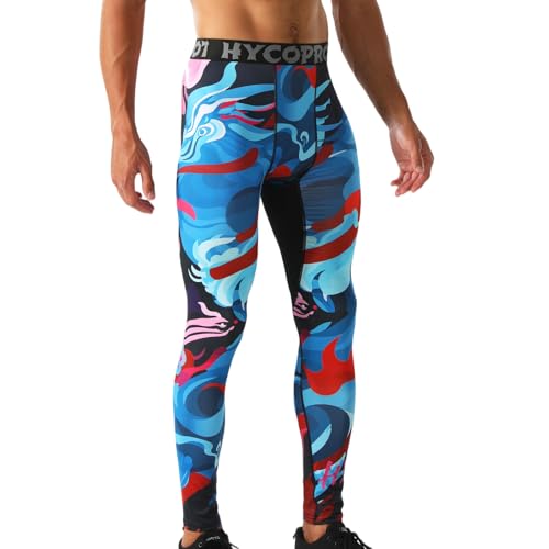 Men's Compression Pants Tights Athletic Leggings Workout Base Layer - Medium / Qilin