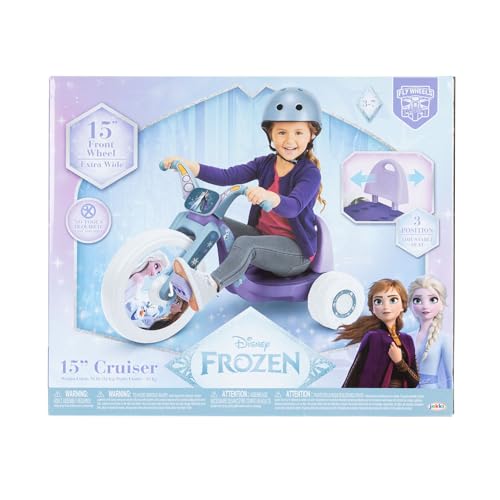 Frozen Ride-On Tricycle for Kids 15-Inch Cruiser Bike with LED Lights, Ages 3-7