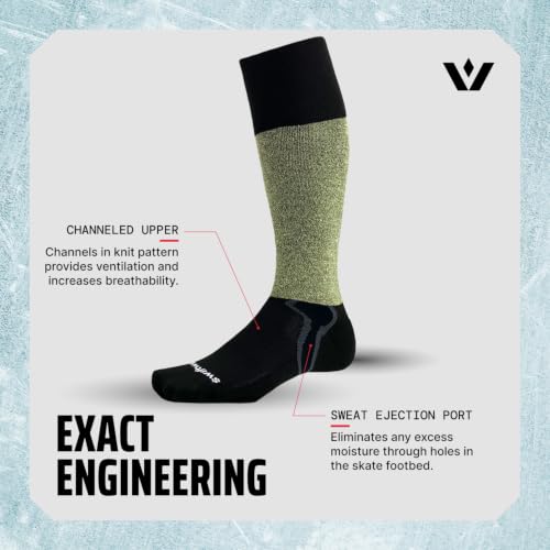 Swiftwick Hockey 360° Cut-Resistant Moisture-Wicking Socks - Medium Black