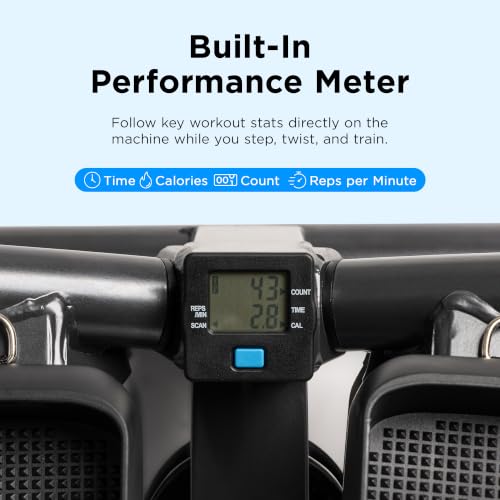 JLL Fitness Black Twist Stepper Machine with Resistance Bands – Low-Impact Cardio