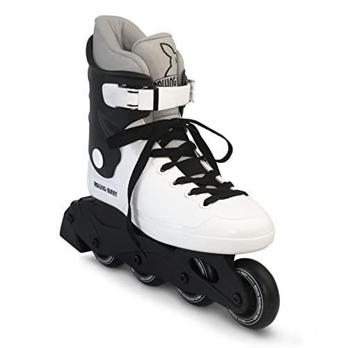 RollingBunny Women's Inline Skates Black/White US Size 7 - Outdoor & Indoor, Durable Shell & Support