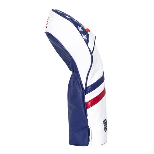 US Flag Golf Headcovers Set for Driver, Fairway Woods and Hybrids | 3pcs Golf Club Covers - Golf Driver Headcover, Fairway Wood Cover, Hybrid Cover fits for Taylormade, Ping, Adams All Brand
