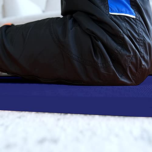 Blue 4/5 Inch Thick TPE Yoga Mat - Non-Slip, Extra Support, Large 72" x 32"