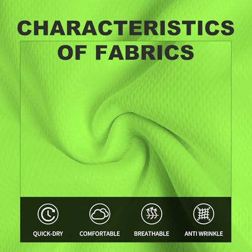 Men's Mesh Running Shorts 3 Inch Quick Dry Gym Shorts with Pockets - Large Neongreen