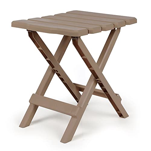 Camco Adirondack Folding Plastic Side Table Taupe 2 Pack