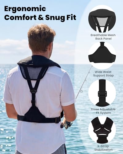 Owntop Black Inflatable Life Jacket for Adults with CO2 Cylinder, Auto/Manual, Pockets