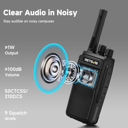 Retevis RT21 Walkie Talkies for Adults 2-Way Radio Long Range 1200mAh Battery 4 Pack
