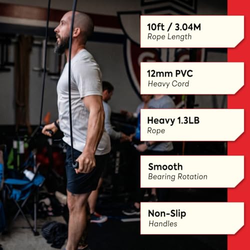 Elite Muay Thai 2.0 Weighted Jump Rope Black - MMA & Fitness Training
