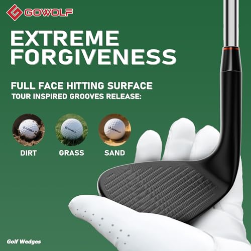 Black 3-Piece Golf Wedge Set 52/56/60 Degrees Forged Spin Control for Men