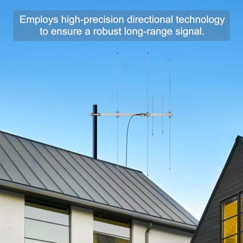 Dual Band Yagi Antenna for Ham Radio Set with 32ft Cable & Adaptor - Outdoor Directional 2m 70cm VHF UHF